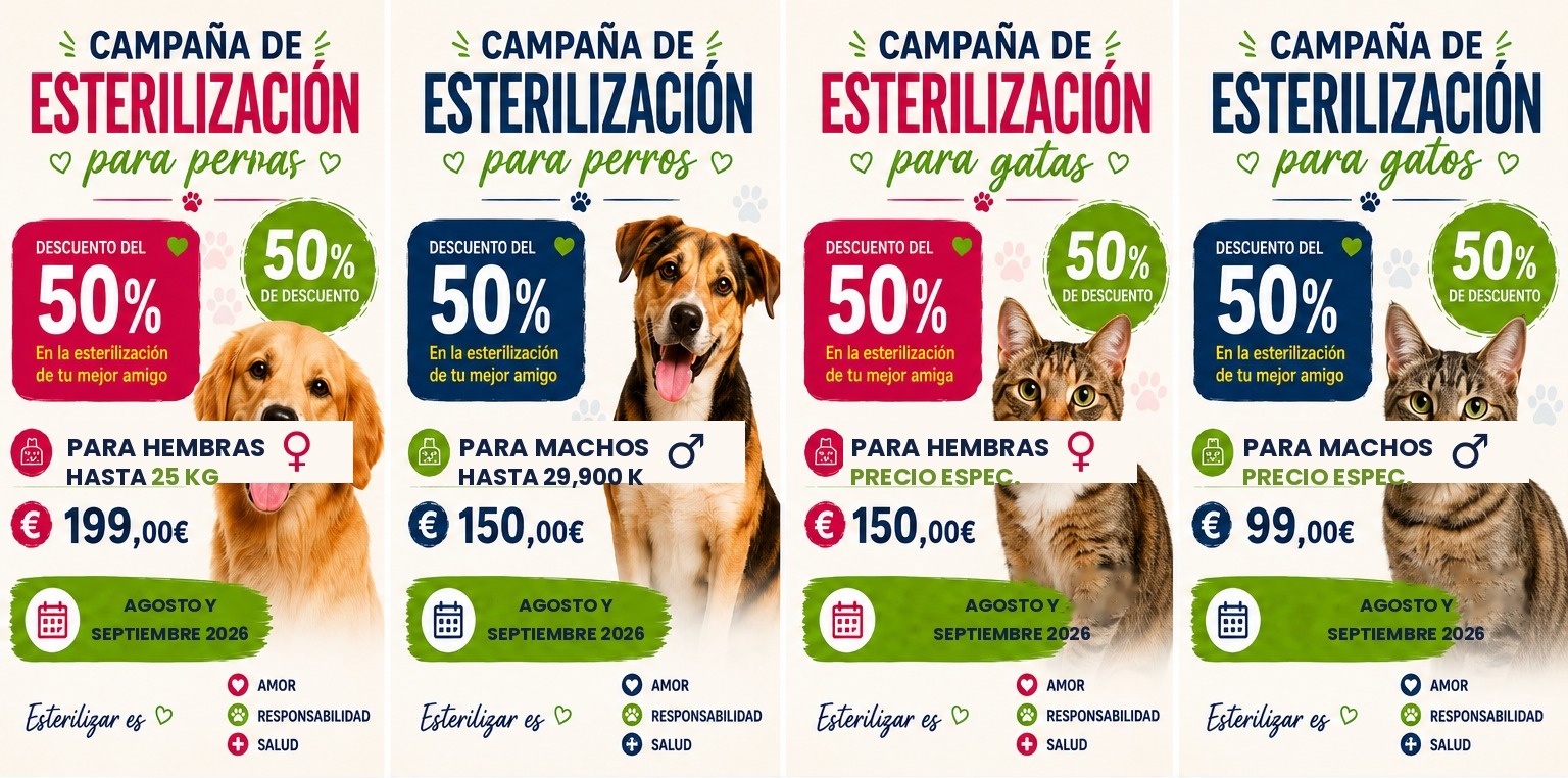 Campaña de esterilización - perras, perros, gatas y gatos