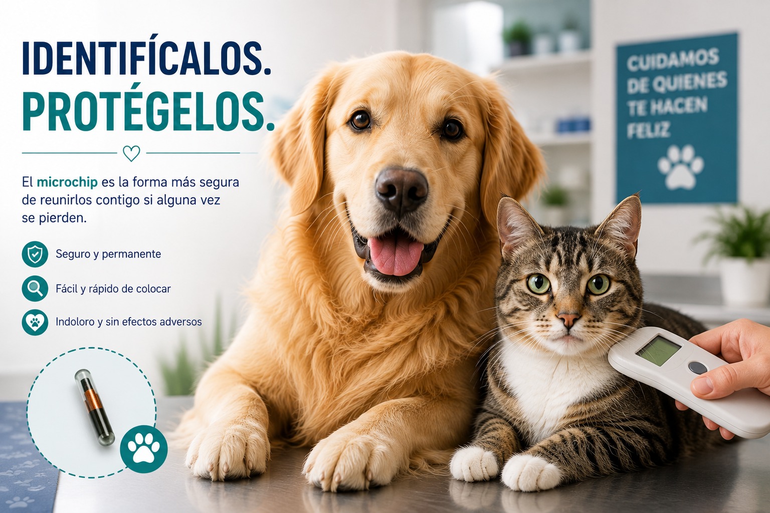 Identifícalos, protégelos - campaña de microchip