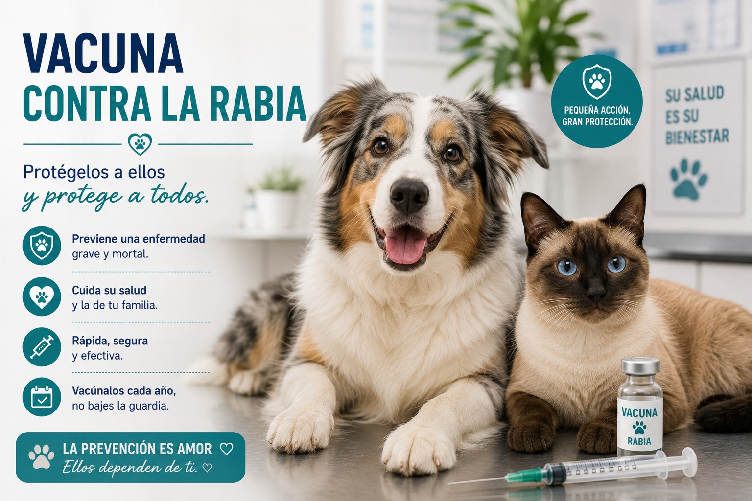 Vacuna contra la rabia - protégelos a ellos y protege a todos